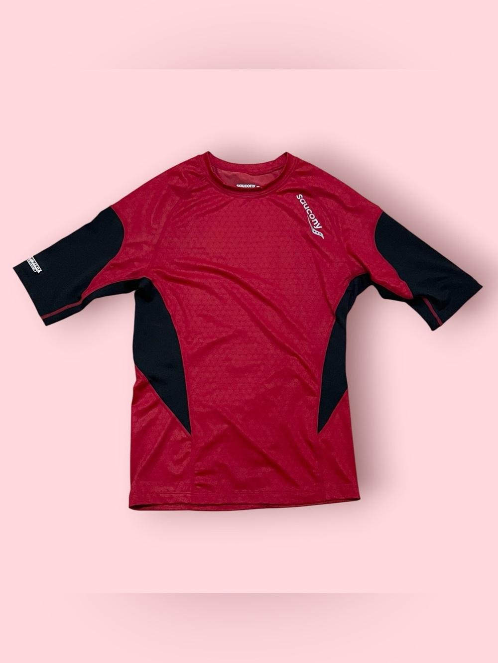 Saucony Men’s Athletic Running Performance Tee (Black/Red)
